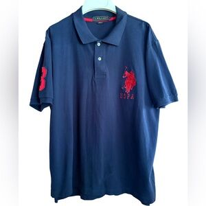 U.S. Polo Assn. Blue and Red Polo Shirt Classic Design Size L